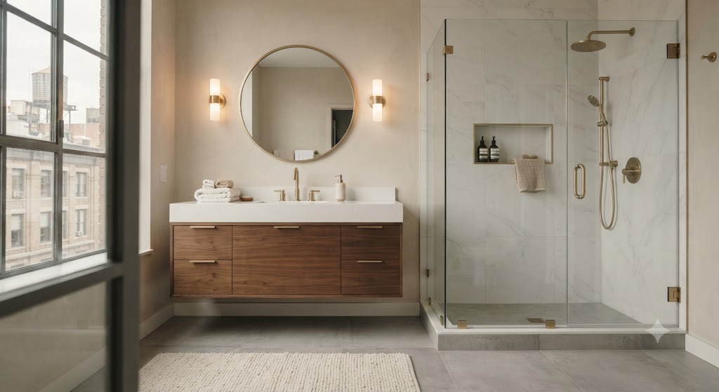 Completed bathroom renovation