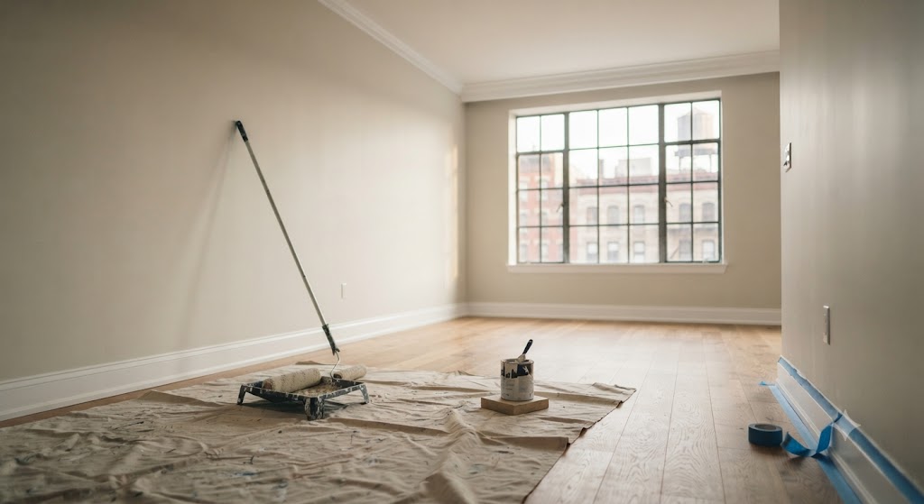 Freshly painted interior room