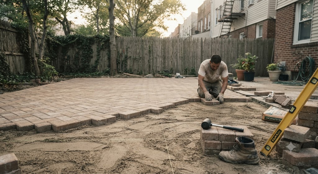 Paver patio installation